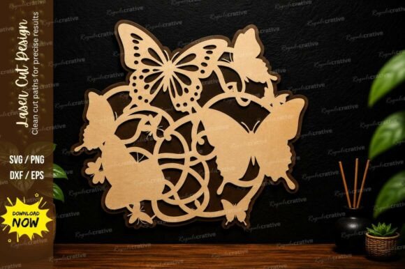Download Butterfly Circle Art Laser Cut Svg - Circle Collection