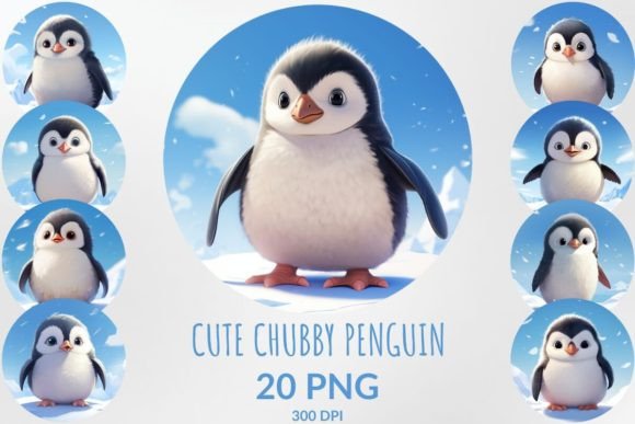Download Chubby Penguin Sublimation Circle Art - Circle Collection