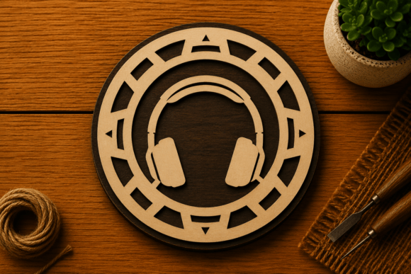 Download Headphones Music Circle Art Laser Cut SV - Circle Collection