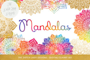 Download Mandala Clipart Set - Rainbow & Gold - Indian, Thai, Yoga, Holistic Circles - Colorful Mandalas - Circle Collection